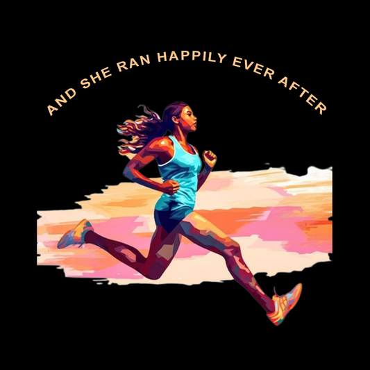 And she ran happily ever after- Unisex Cotton T-shirt