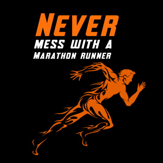 Never mess with a marathon runner- Unisex Cotton T-shirt