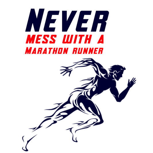 Never mess with a marathon runner- Unisex Cotton T-shirt