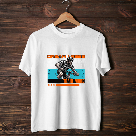 Dream less train more- Unisex Cotton T-shirt